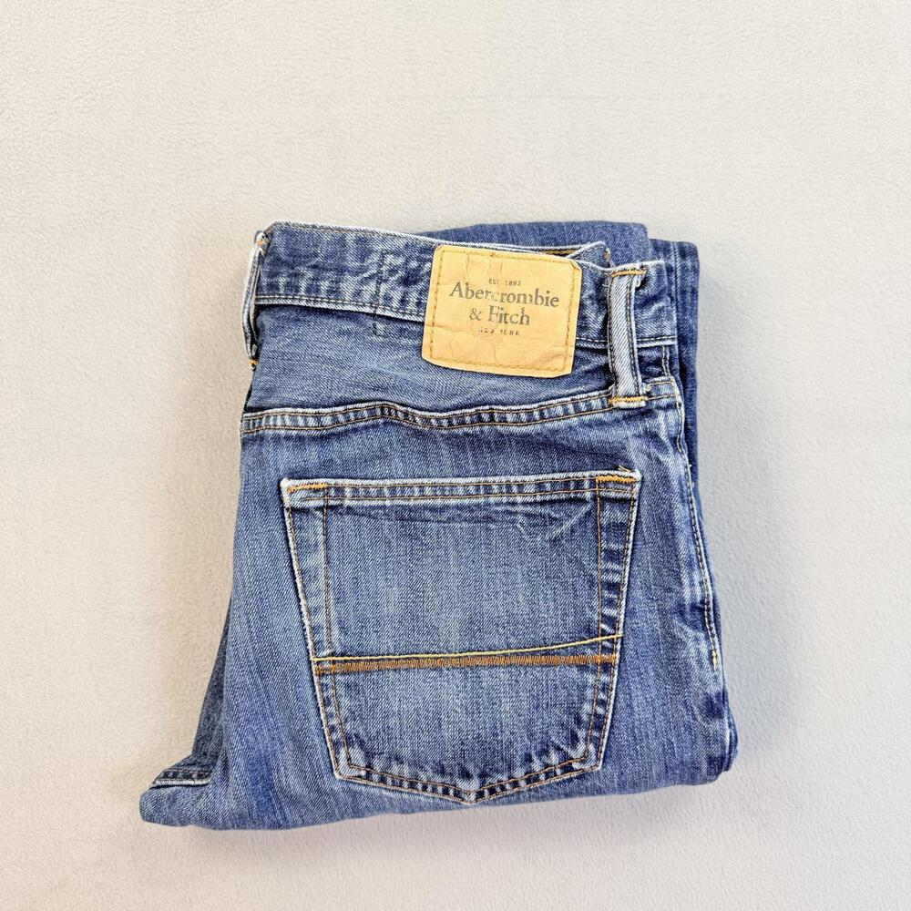 Vintage Abercrombie Fitch Remsen Jeans Mens 32x33 Light Wash Blue Slim Straight